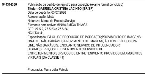 MINHA AMIGA THIAGA.