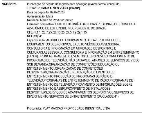 ULRTAUEIB UNIÃO DAS LIGAS REGIONAIS DE TORNEIO DE ALVO ÚNICO DE ESTILINGUE INDEPENDENTE DO BRASIL