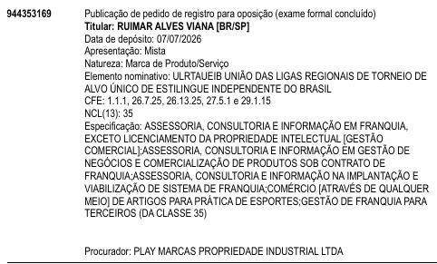 ULRTAUEIB UNIÃO DAS LIGAS REGIONAIS DE TORNEIO DE ALVO ÚNICO DE ESTILINGUE INDEPENDENTE DO BRASIL
