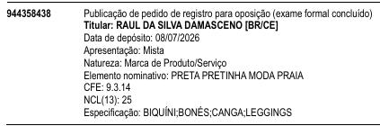 PRETA PRETINHA MODA PRAIA