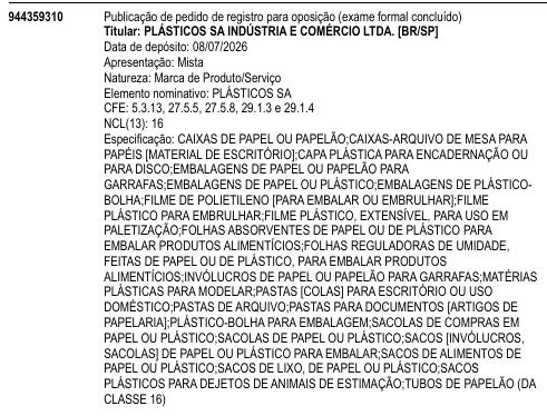 PLÁSTICOS SA