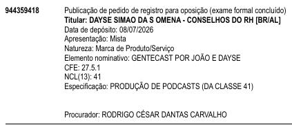 GENTECAST POR JOÃO E DAYSE