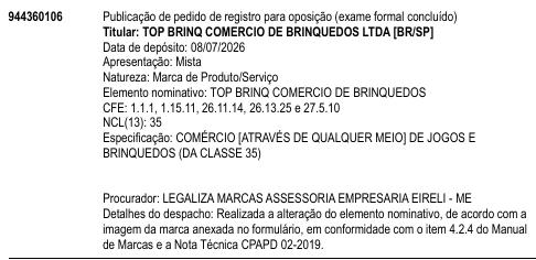 TOP BRINQ COMERCIO DE BRINQUEDOS