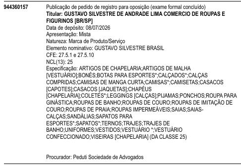 GUSTAVO SILVESTRE BRASIL