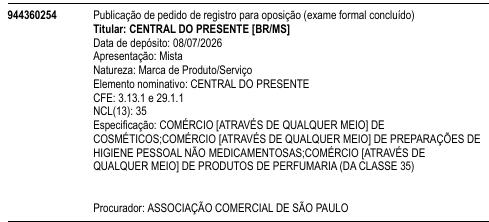 CENTRAL DO PRESENTE