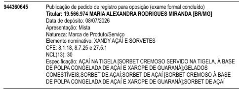 XANDY AÇAÍ E SORVETES