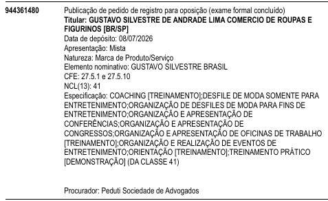GUSTAVO SILVESTRE BRASIL