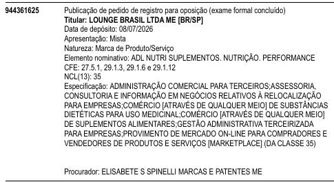 ADL NUTRI SUPLEMENTOS. NUTRIÇÃO. PERFORMANCE