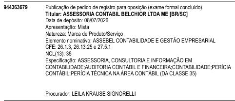 ASSEBEL CONTABILIDADE E GESTÃO EMPRESARIAL