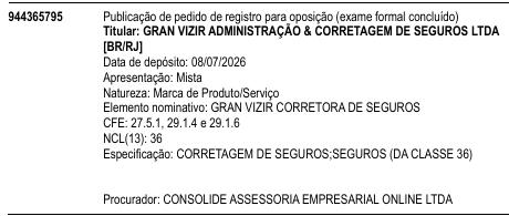 GRAN VIZIR CORRETORA DE SEGUROS