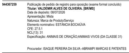 ESTÂNCIA BOCAIÚVA