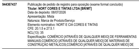 NORT E CIA CORES E TINTAS