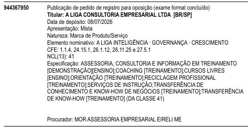 A LIGA INTELIGÊNCIA · GOVERNANÇA · CRESCIMENTO