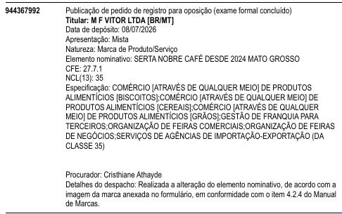 SERTA NOBRE CAFÉ DESDE 2024 MATO GROSSO
