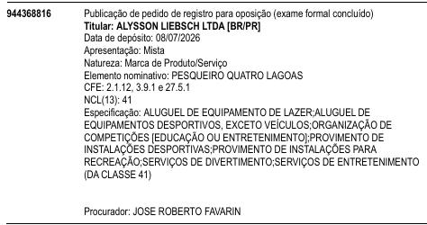 PESQUEIRO QUATRO LAGOAS