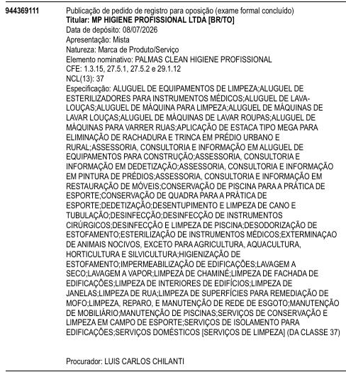 PALMAS CLEAN HIGIENE PROFISSIONAL