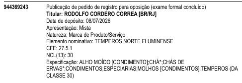 TEMPEROS NORTE FLUMINENSE