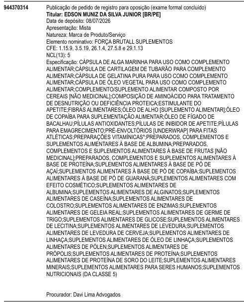 FORÇA BRUTALL SUPLEMENTOS
