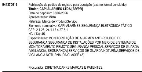CAPI-ALARMES SEGURANÇA ELETRÔNICA TÁTICO