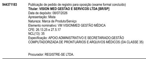 VM VISIONMED GESTÃO MÉDICA