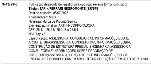 ARTH INCORPORADORA
