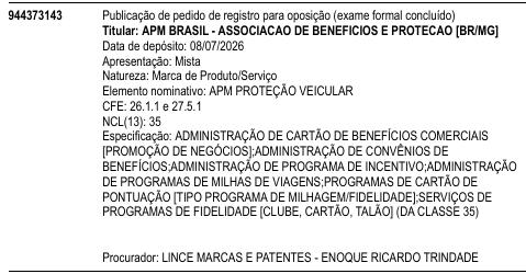 APM PROTEÇÃO VEICULAR
