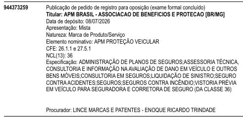 APM PROTEÇÃO VEICULAR