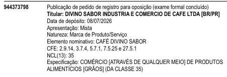 CAFÉ DIVINO SABOR