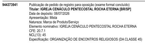 IGREJA CENÁCULO PENTECOSTAL ROCHA ETERNA