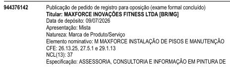 M MAXFORCE INSTALAÇÃO DE PISOS E MANUTENÇÃO