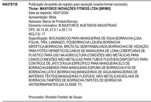 M MAXFORCE INJETADOS INDUSTRIAIS