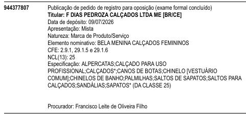 BELA MENINA CALÇADOS FEMININOS