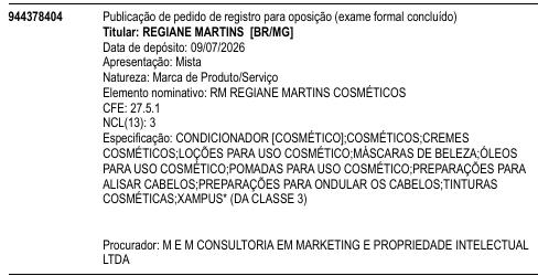 RM REGIANE MARTINS COSMÉTICOS