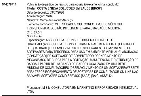 METRIA DADOS QUE CONECTAM, DECISÕES QUE TRANSFORMAM. GESTÃO INTELIGENTE PARA UMA SAÚDE MELHOR.