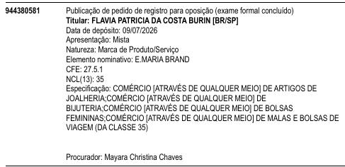 E.MARIA BRAND