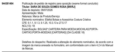 Efathá Bolsas e Acessórios Costura Criativa