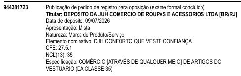 DJH CONFORTO QUE VESTE CONFIANÇA