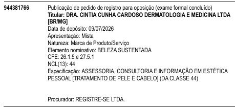 BELEZA SUSTENTADA