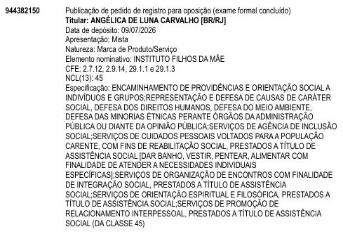 INSTITUTO FILHOS DA MÃE