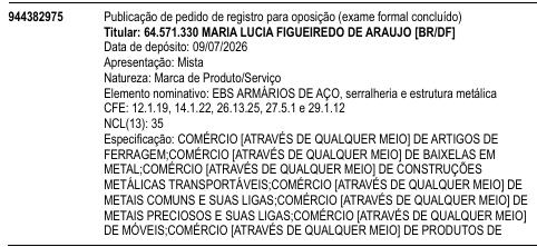 EBS ARMÁRIOS DE AÇO, serralheria e estrutura metálica