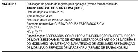 GUSTAVO SOUZA ESTOFADOS & CIA