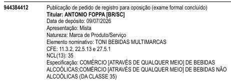 TONI BEBIDAS MULTIMARCAS