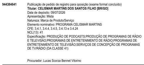 PROGRAMA CELISMAR MARTINS