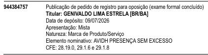 AVIDH PRESENÇA SEM EXCESSO