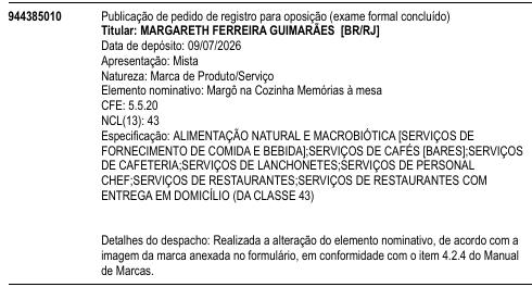 Margô na Cozinha Memórias à mesa