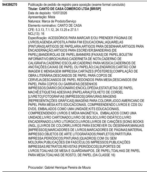CANTO DE CASA