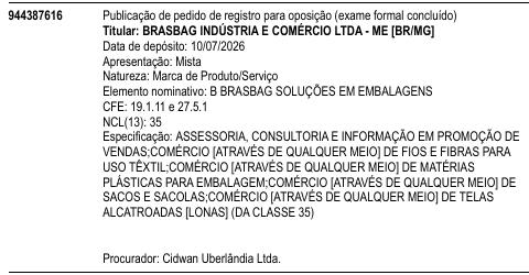 B BRASBAG SOLUÇÕES EM EMBALAGENS