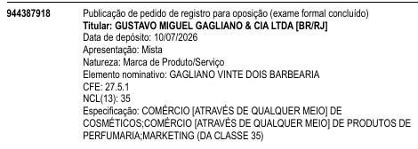 GAGLIANO VINTE DOIS BARBEARIA