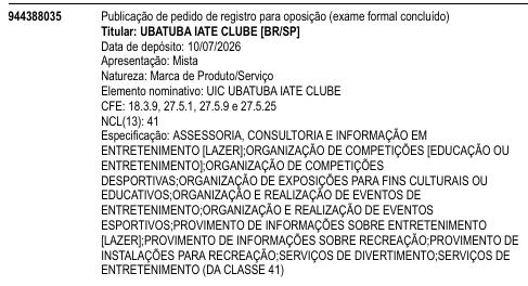 UIC UBATUBA IATE CLUBE