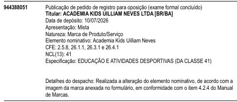 Academia Kids Uilliam Neves